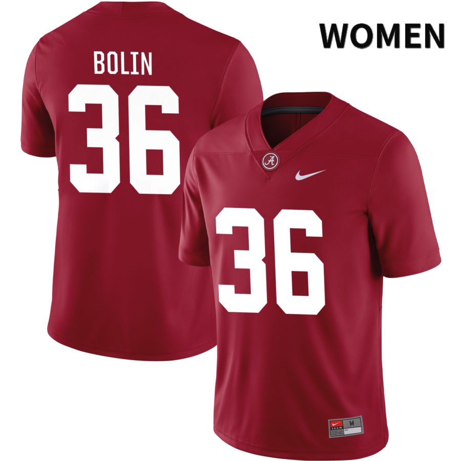 Alabama Crimson Tide Women's Bret Bolin #36 NIL Crimson 2022 NCAA Authentic Stitched College Football Jersey VS16B70VZ